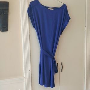 Silky blue midi dress, Anne Taylor Loft, 16